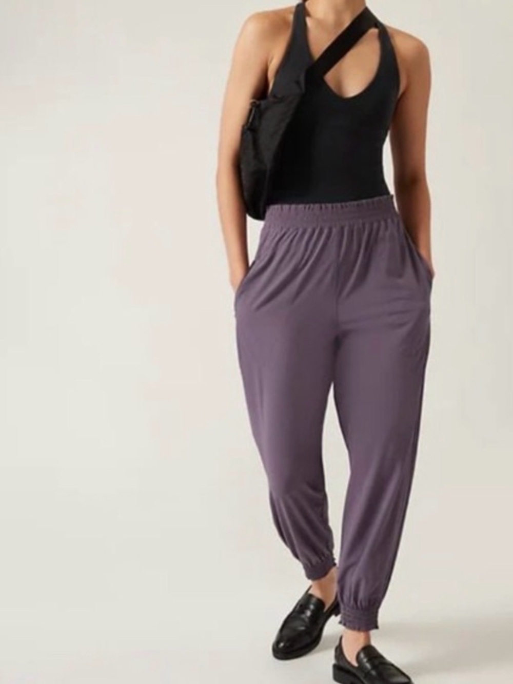 Athleta Savannah Jogger purple relaxed fit travel size 8